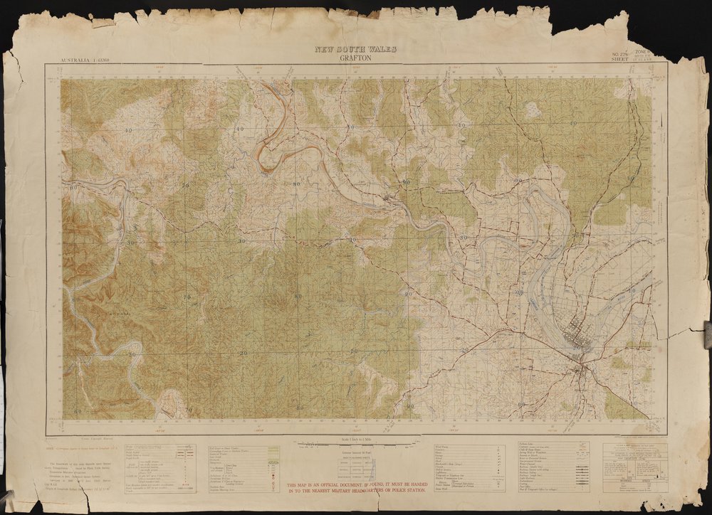 Topographic map of Grafton, 1942