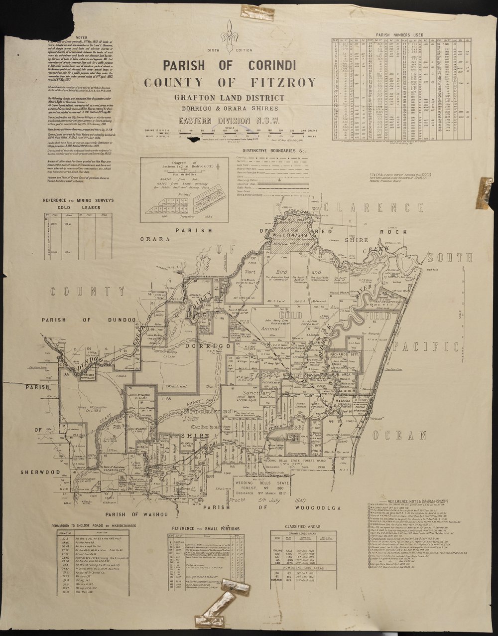 Map of Parish of Corindi, 1941