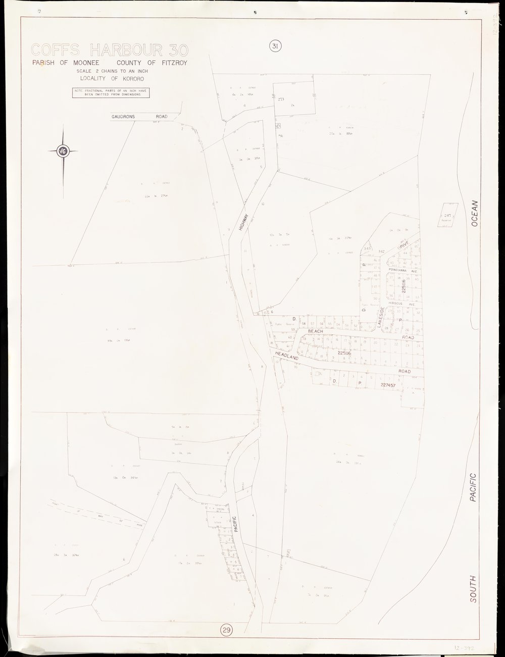 Map of Parish of Moonee, Locality of Kororo