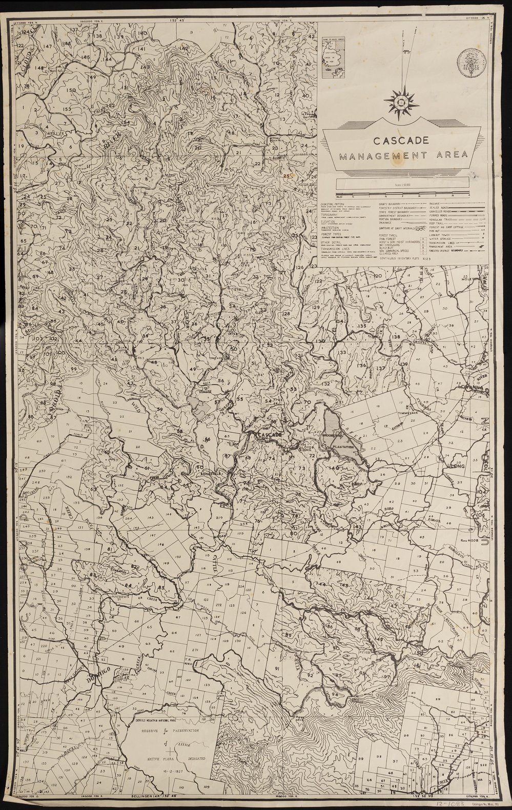 Cascade Management Area map, 1967
