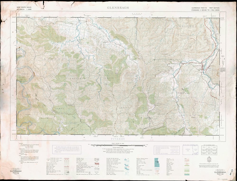 Topographic map of Glenreagh, 1966
