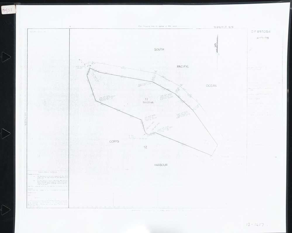 Coffs Harbour Marina site plan, 1978