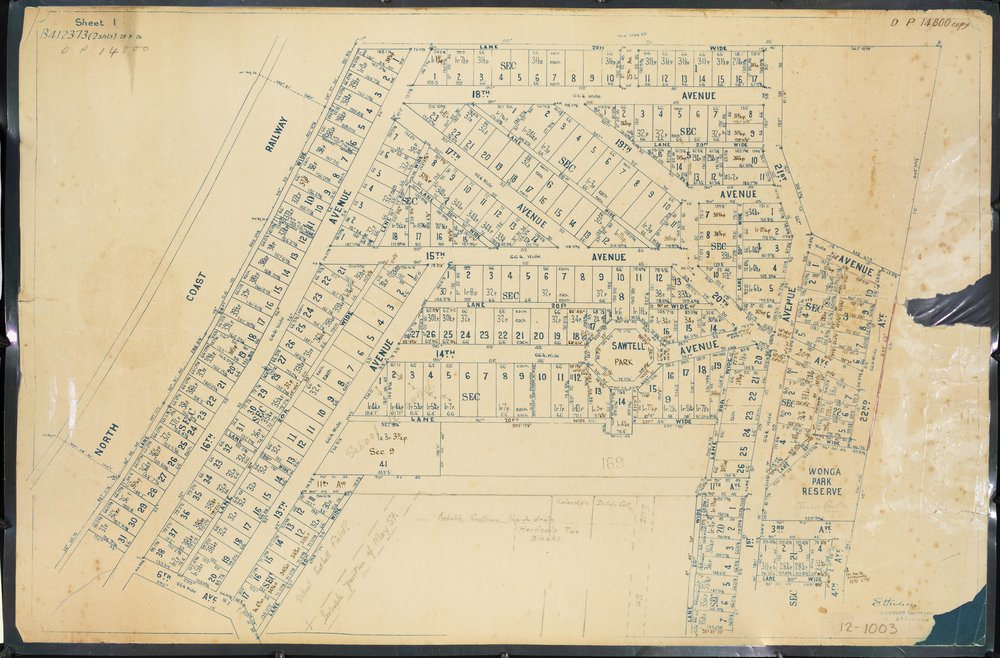 Map of Sawtell, 1926