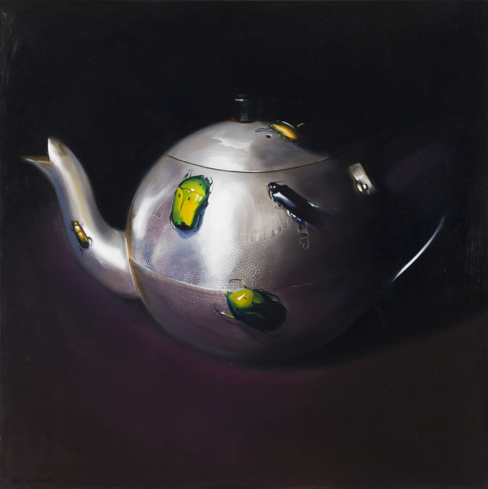 Aluminium teapot with bugs