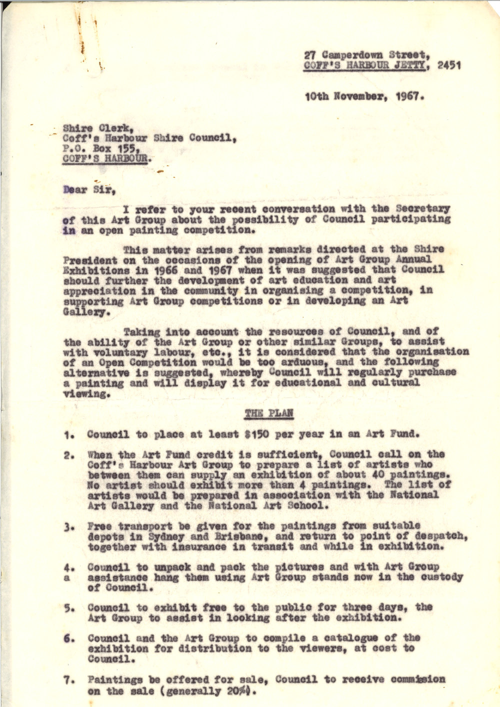 Coffs Harbour Art Advisory Committee Correspondence