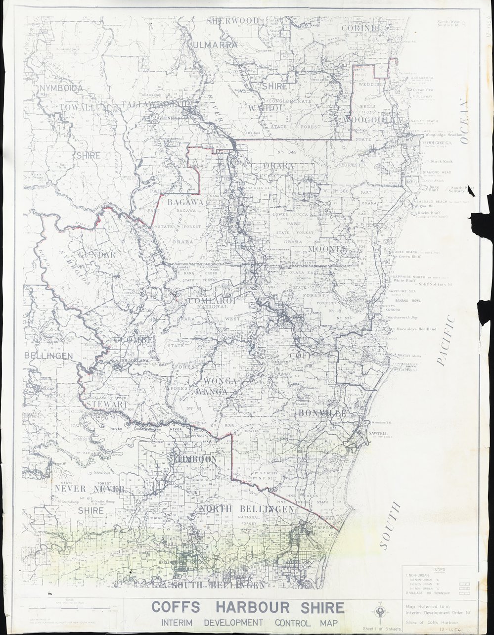 Coffs Harbour Shire Interim Development Control Map, 1965