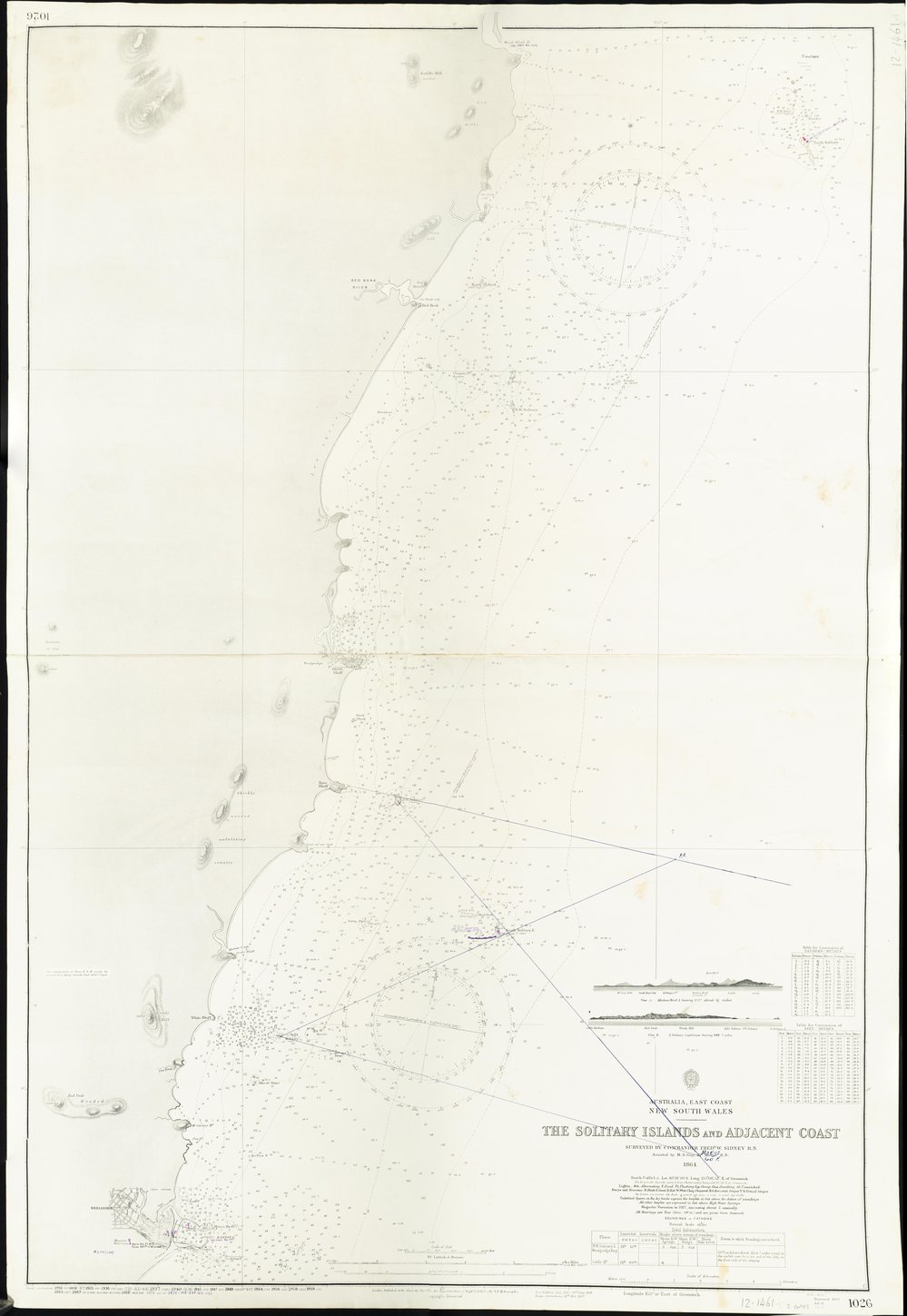 The Solitary Islands and Adjacent Coast navigational chart