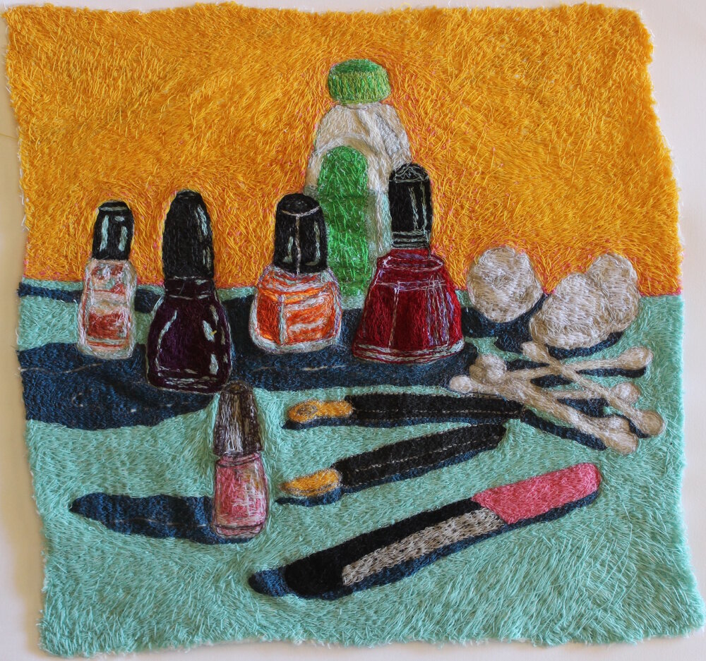 Still Life with Nail Polish, Emery Board and Cotton Balls