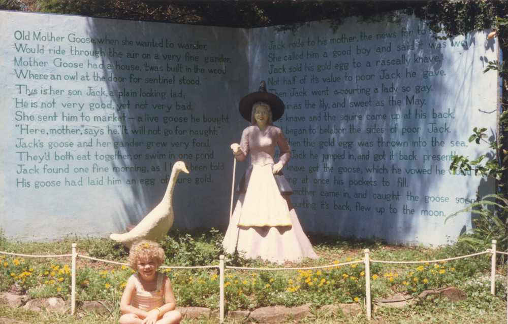 Mother Goose display, Storyland Gardens, mid-1980s