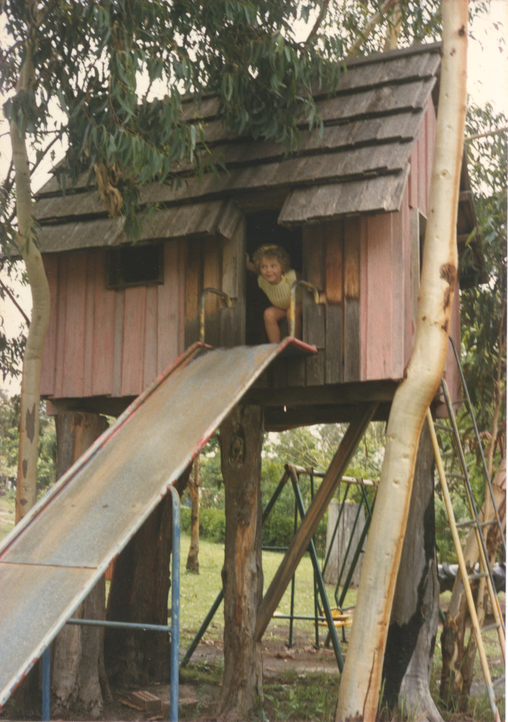 Tree house and slide, Woolgoolga Adventure Village, mid-1980s
