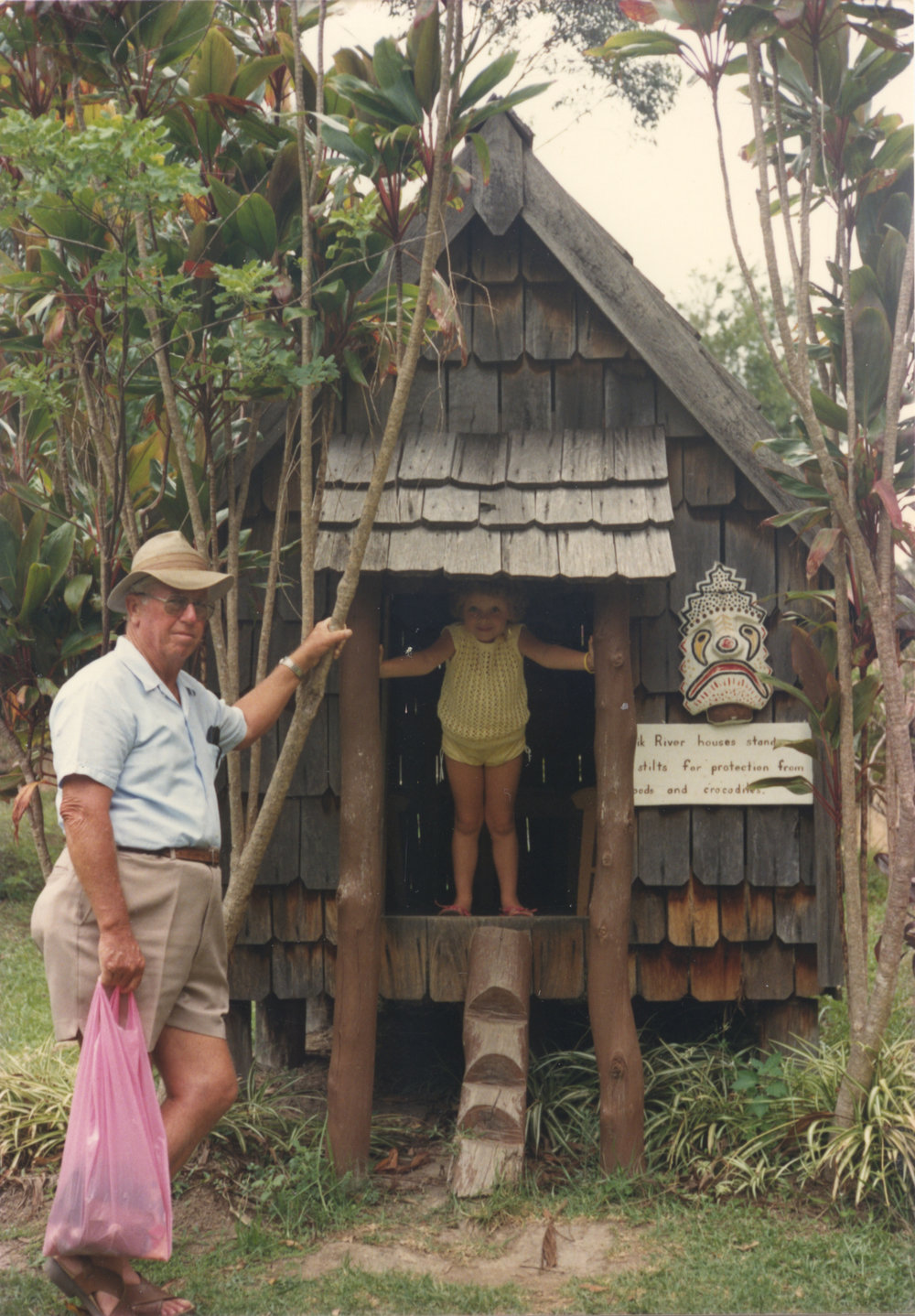 Sepik River model house, Woolgoolga Adventure Village, mid-1980s
