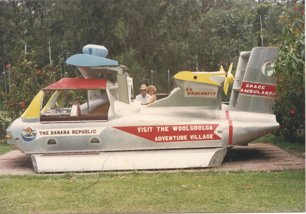 Banana Republic space ambulance, Woolgoolga Adventure Village, mid-1980s
