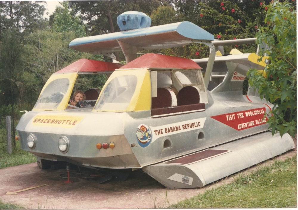 Banana Republic space ambulance, Woolgoolga Adventure Village, mid-1980s