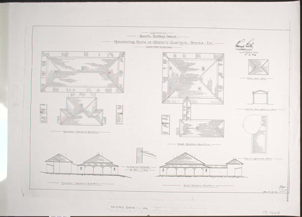 Architectural plan of the residences on South Solitary Island