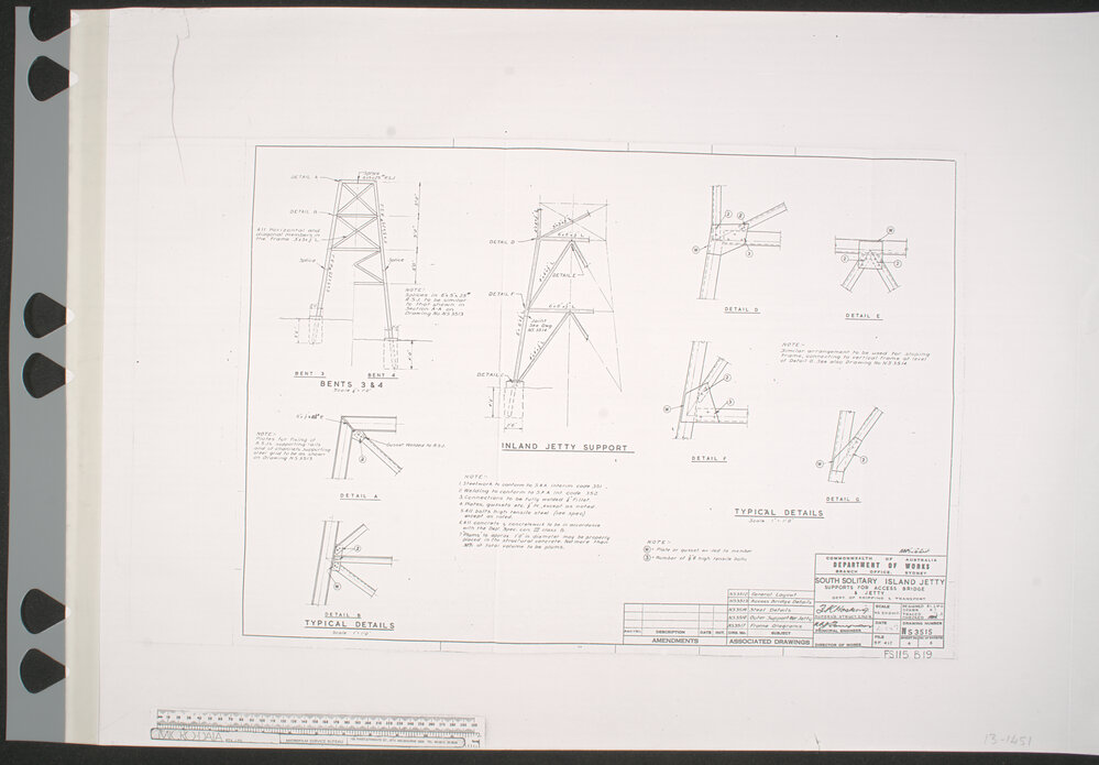 Jetty access bridge support, South Solitary Island