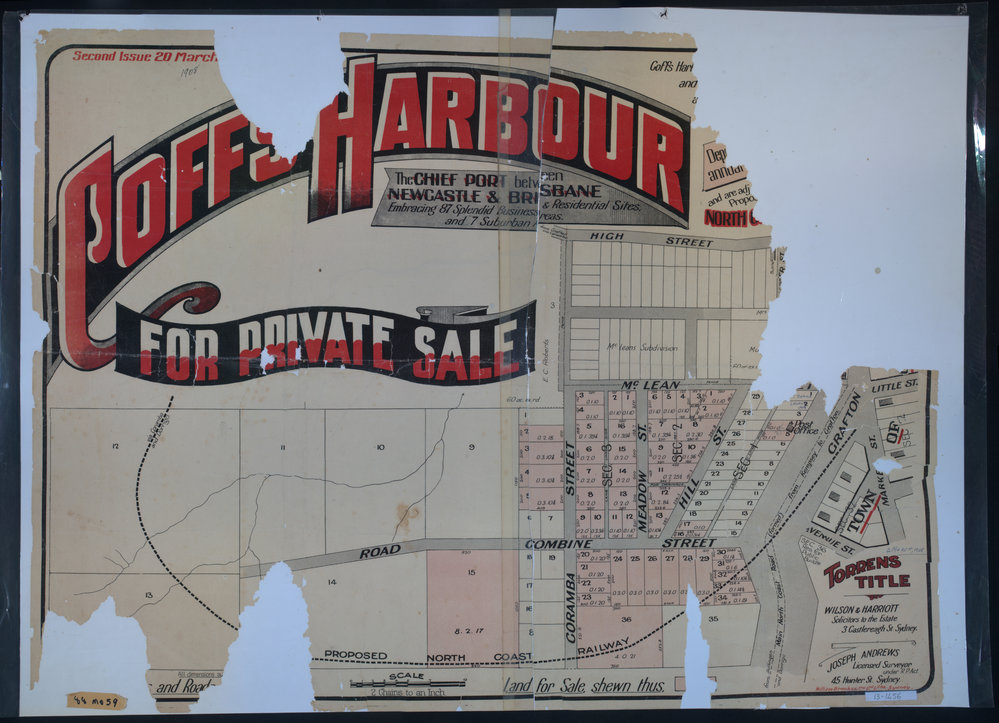 Coffs Harbour - Sale of Land poster, 1908
