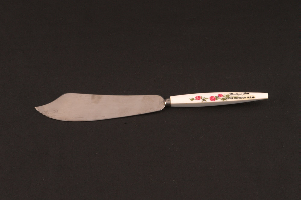 Souvenir cake knife, c. 1971