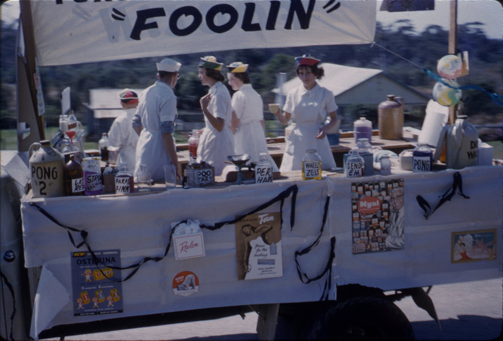 Forsyth's Pharmacy float, High Street, 1960