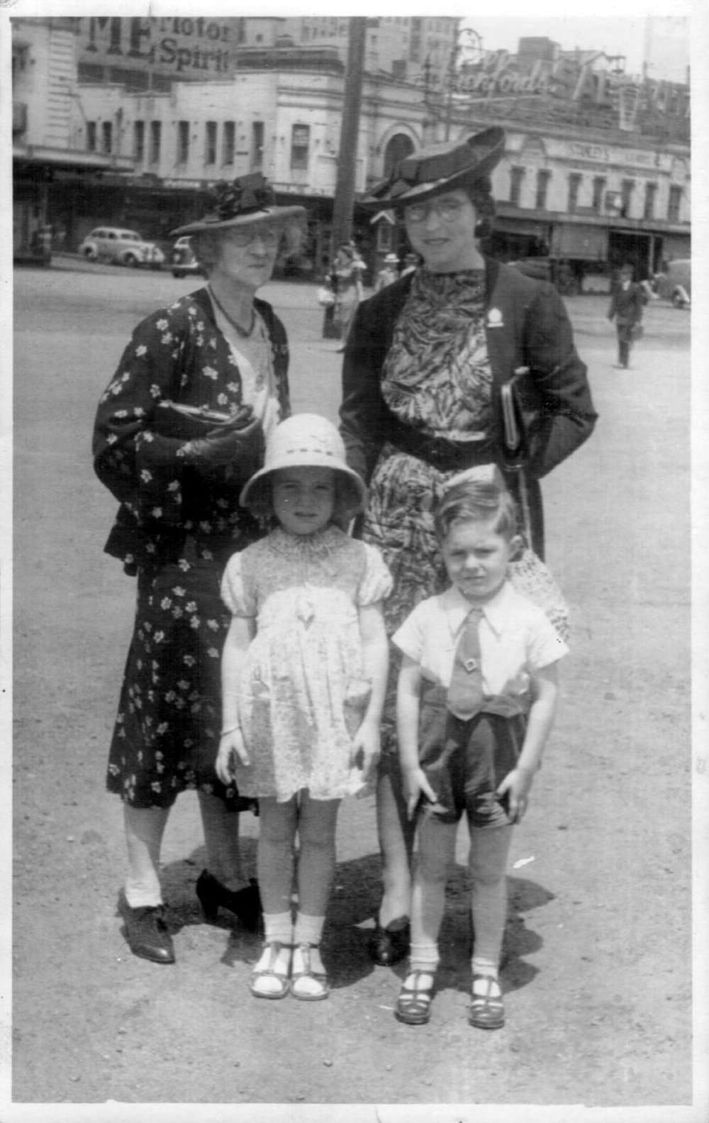 Barbara and daughter-in-law Jimmy with Barbara and John Fowler, 1940