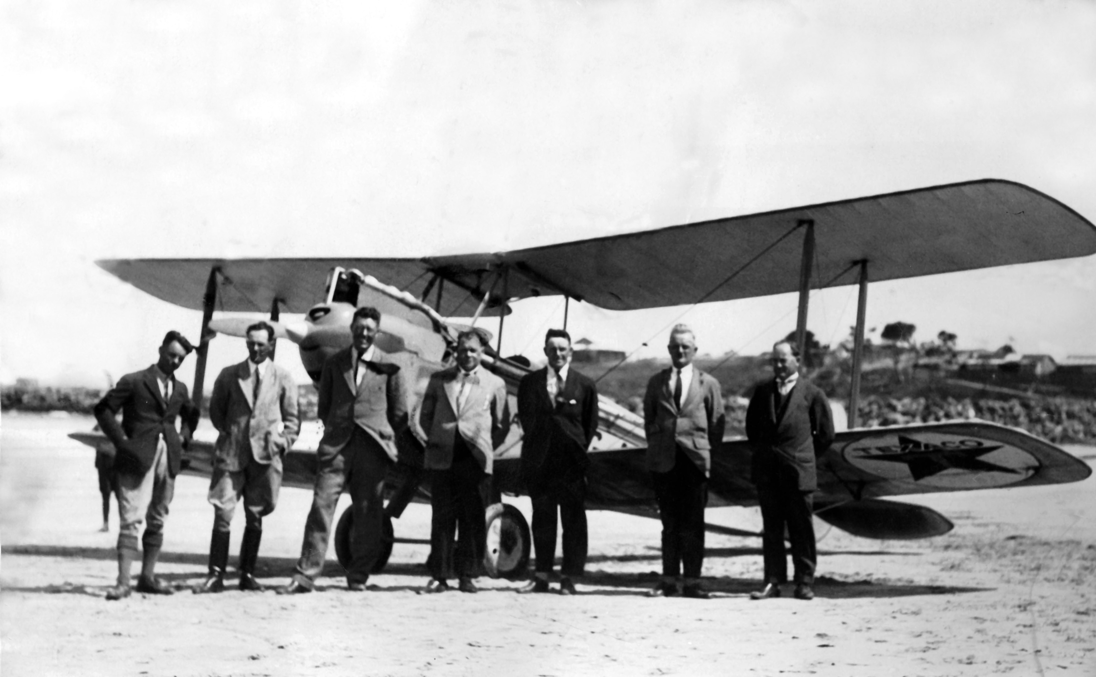 First Airport Committee: Capt. James Cockle – fifth from left - standing next to C. Vost.
