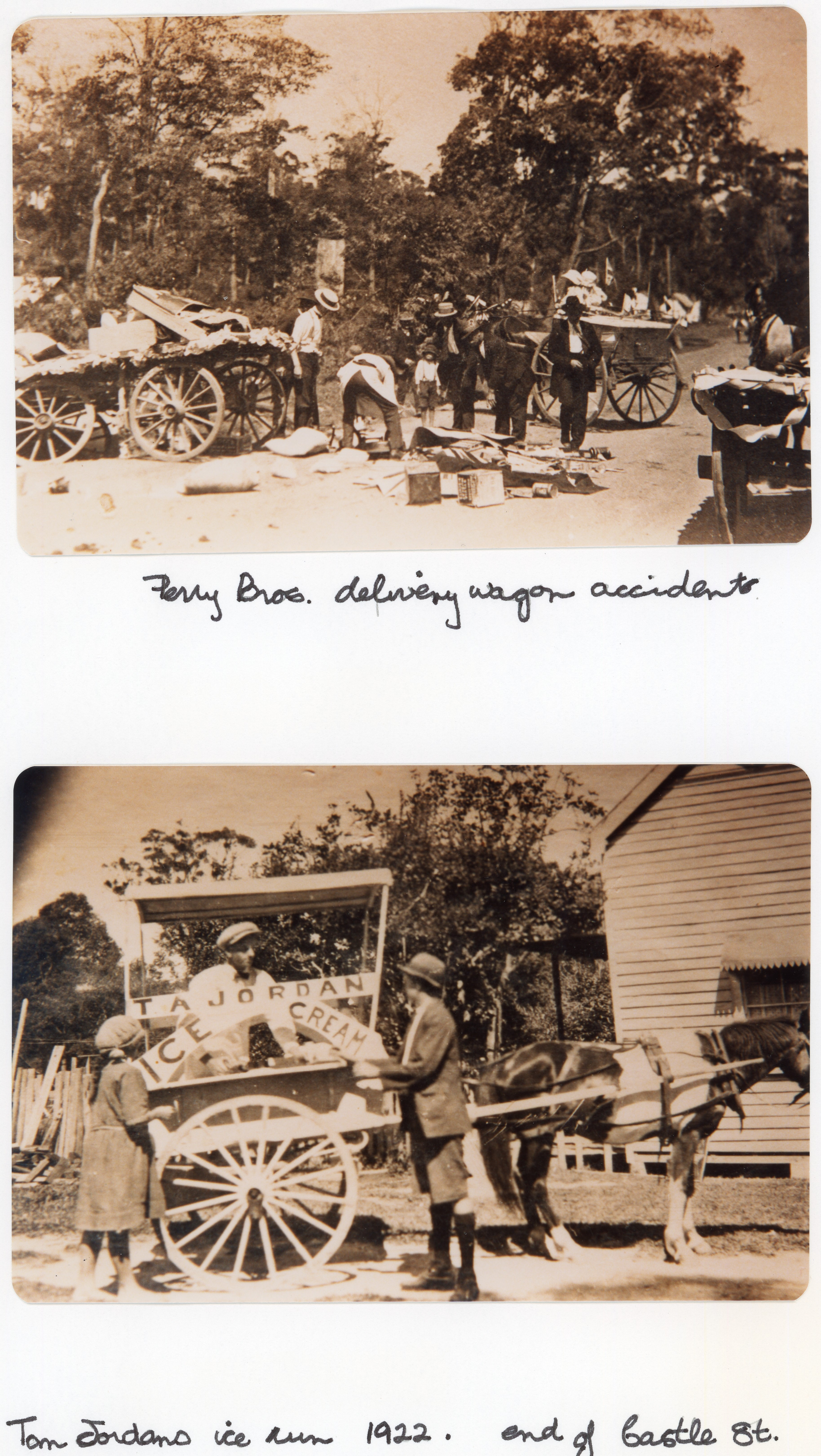 Tom Jordan's ice cream
end of Castle St. 1922