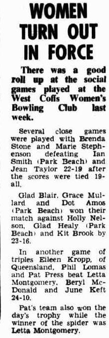 WOMEN TURN OUT IN FORCE (1974, December 5). The Bananacoast Opinion (Coffs Harbour, NSW : 1973 - 1978), p. 8. 
http://nla.gov.au/nla.news-article254805108