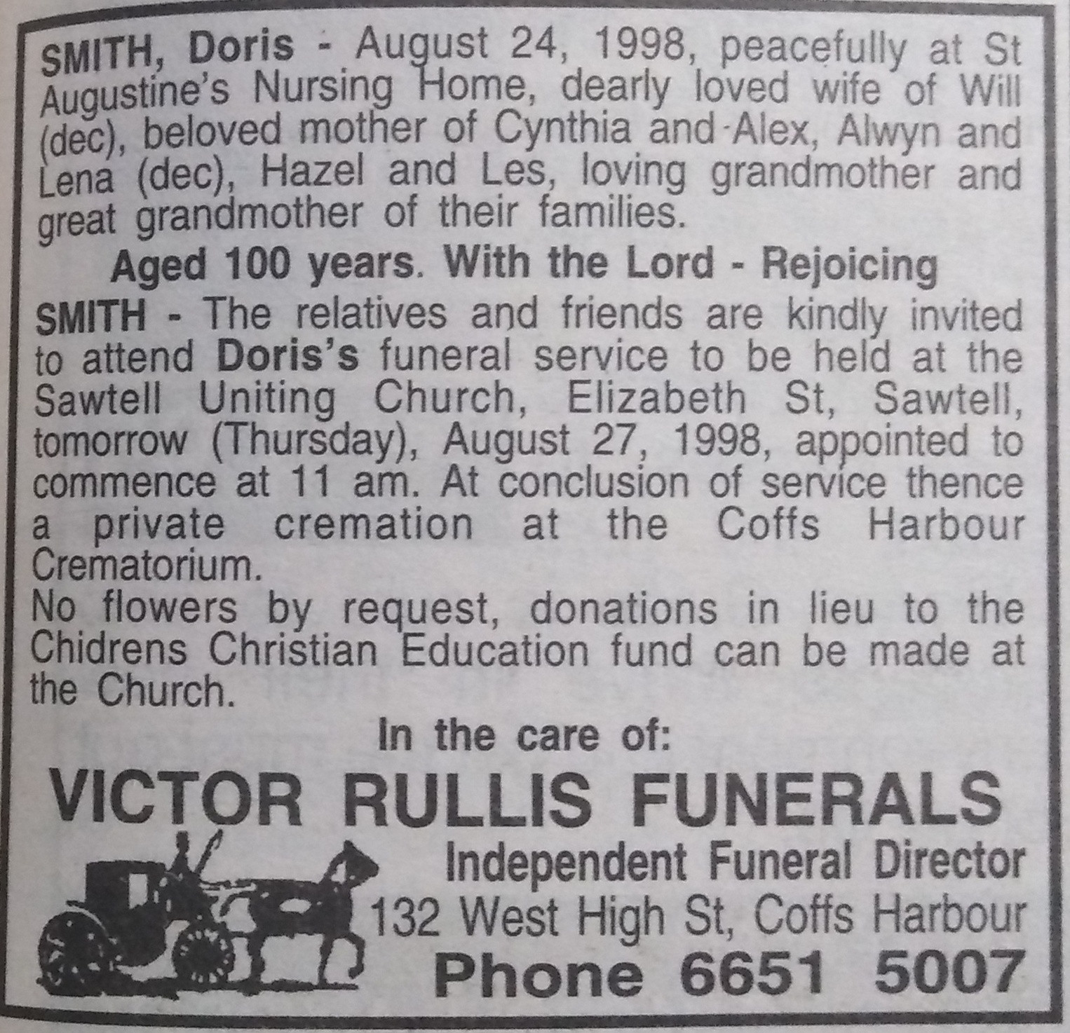 Coffs Harbour Advocate
26 August 1998, p.37