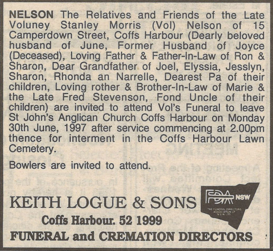 Coffs Harbour Advocate
28 June 1997, p.69