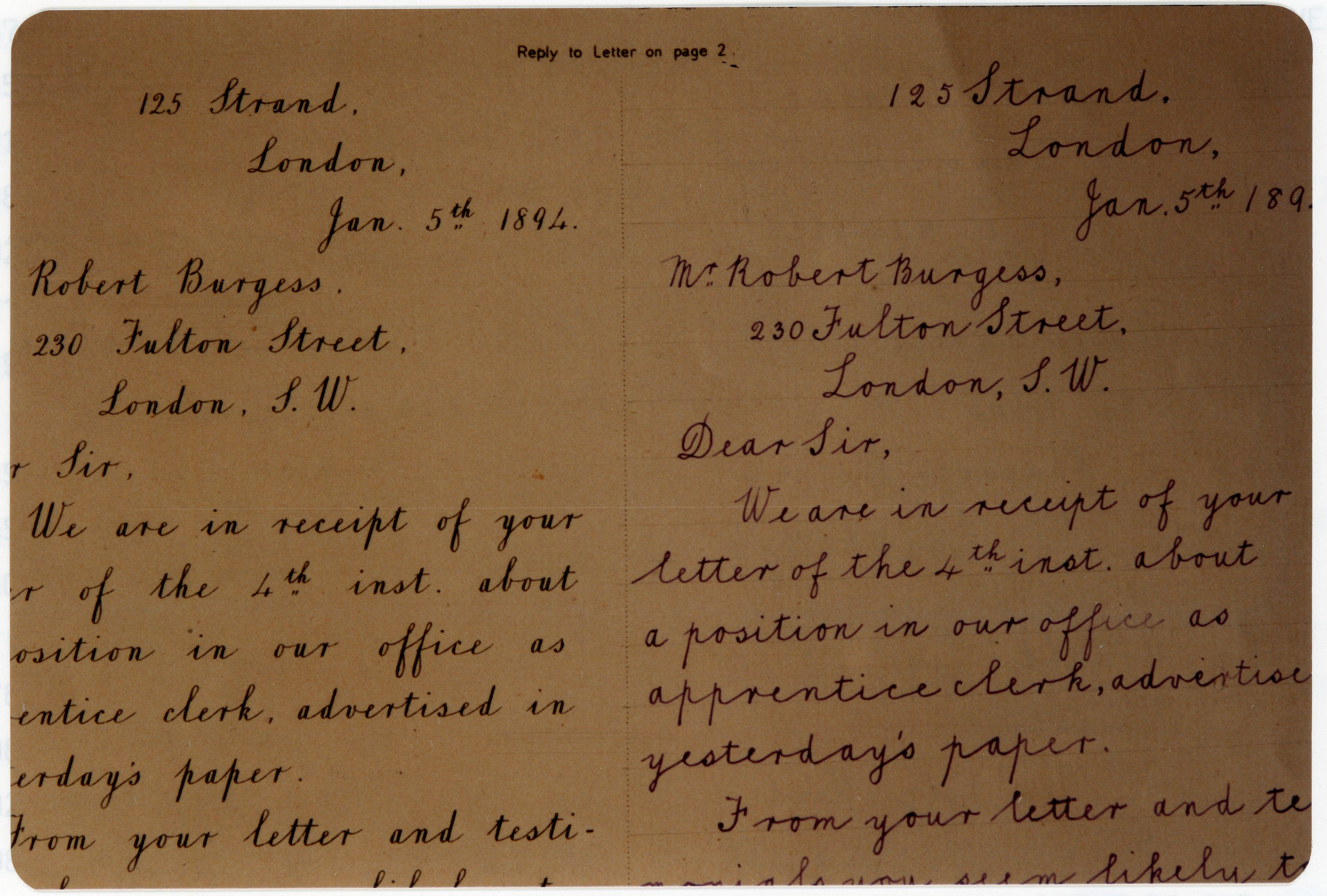 Elizabeth Bray's handwriting