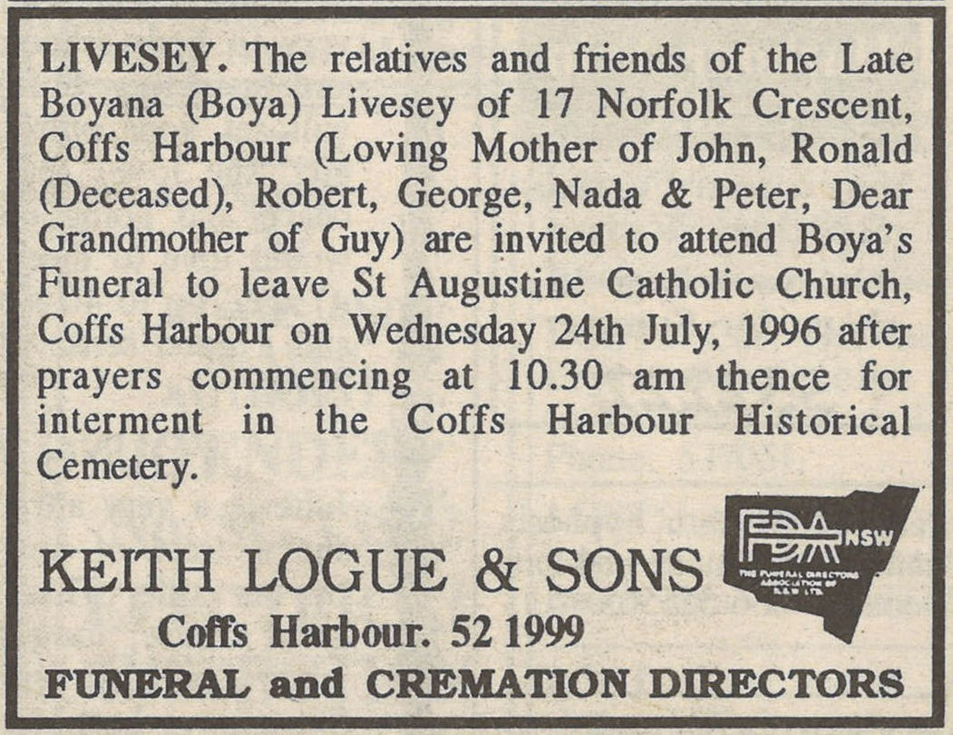 Coffs Harbour Advocate
20 July 1996, p.47