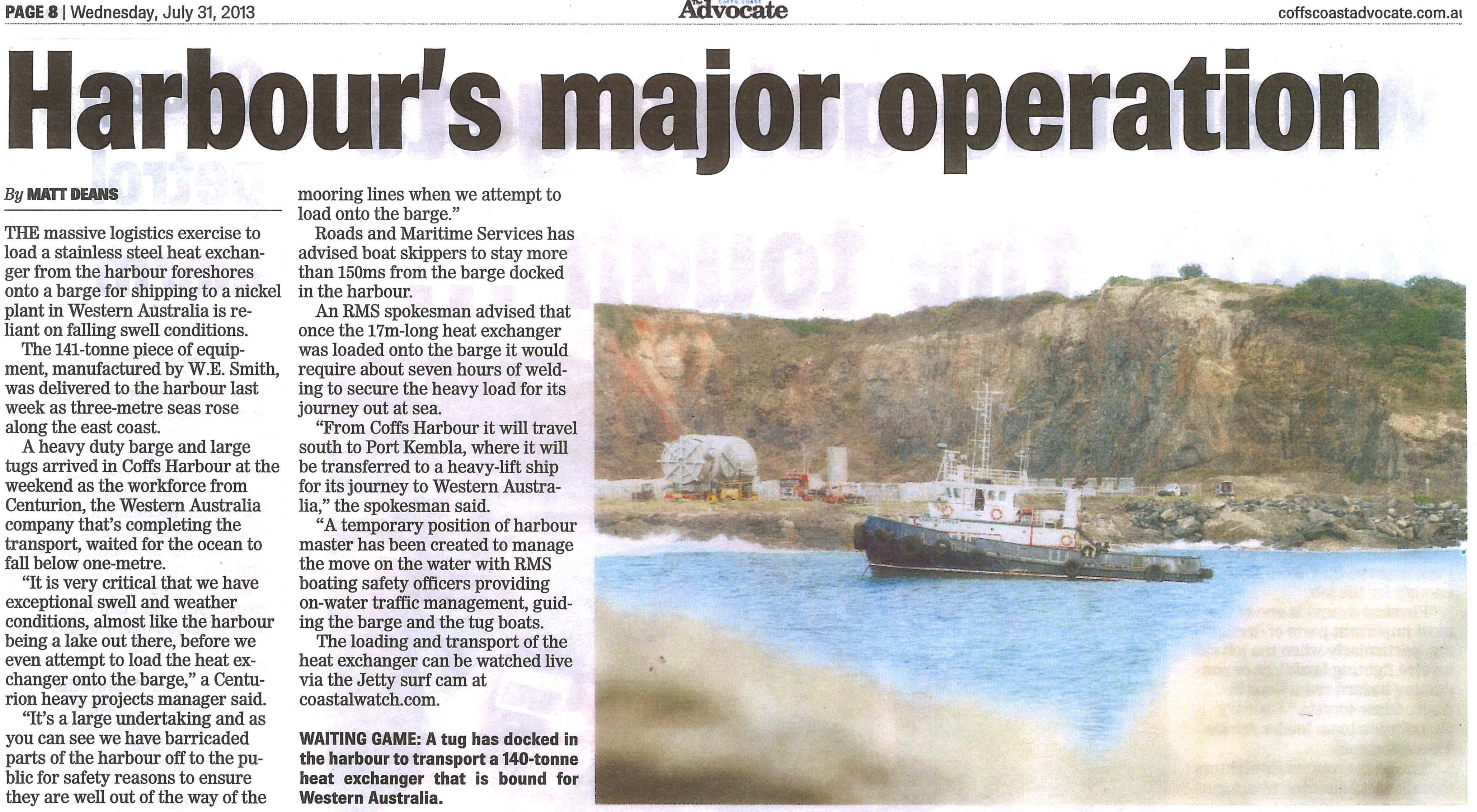 Coffs Coast Advocate
31 July 2013