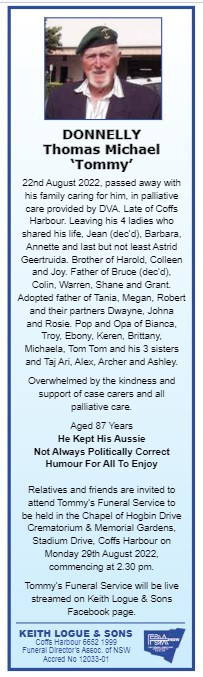 Coffs Coast News of the Area
26 August 2022, p.38
