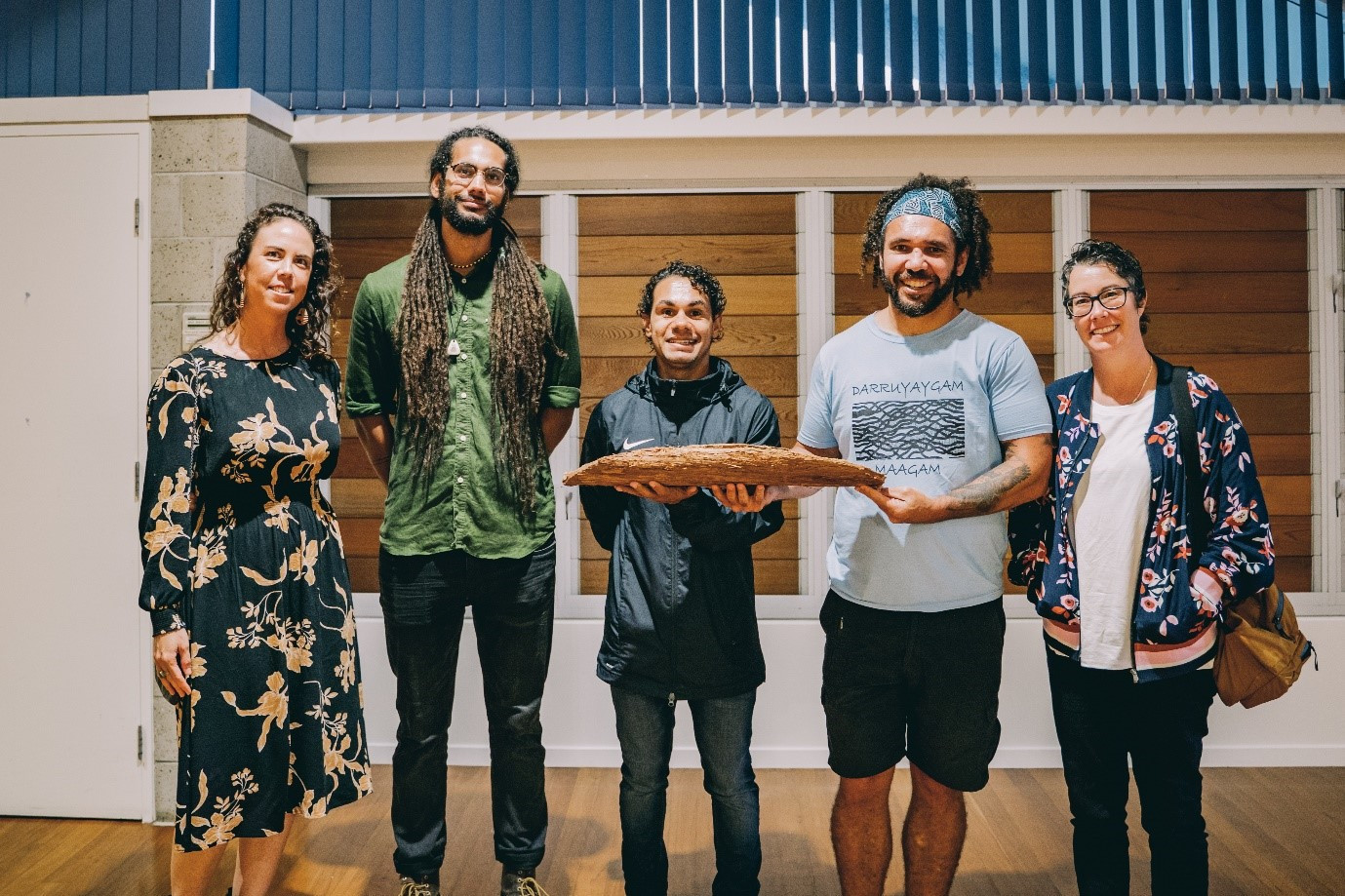Community Curator Sophie Gribble with some of her collaborators (L to R): Kobi Steward, Manduway Dutton, Nathan Brennan and Lizzy Rutten.