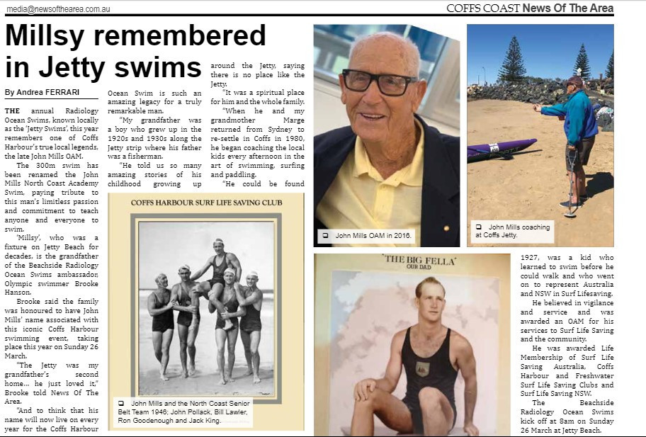 Coffs Coast News of the Area, 20 January 2023, p.12
http://nla.gov.au/nla.obj-3141293222

The Surf Lifesaving Club photo on the left shows Bill, not Jack, King on the right.