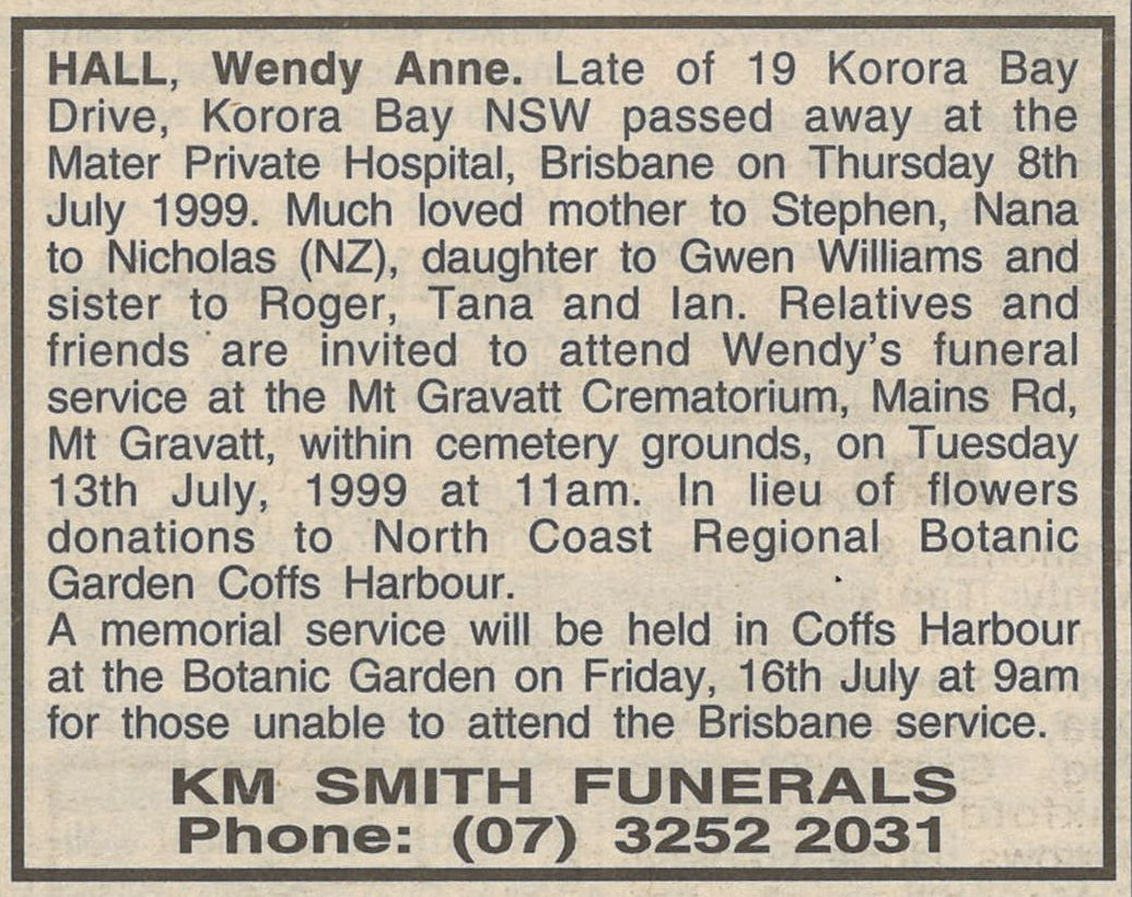Coffs Harbour Advocate
10 July 1999, p.50