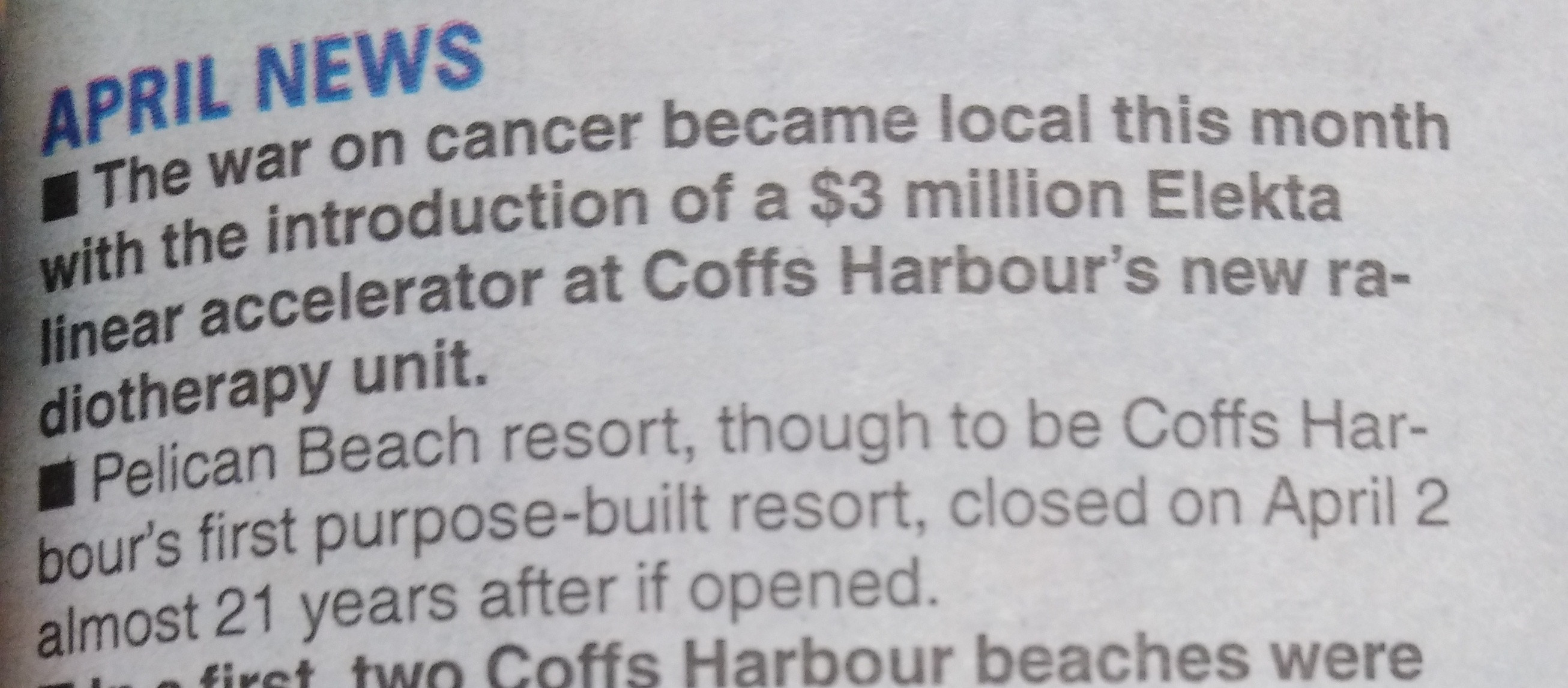 April News, Coffs Coast Advocate, 2 January 2008, p.8
