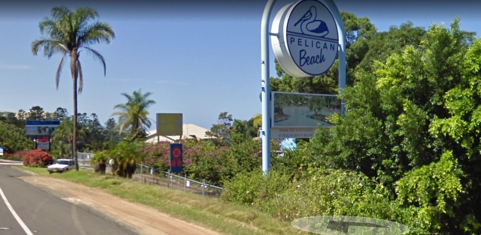 Google maps showing Resort sign at the highway turnoff