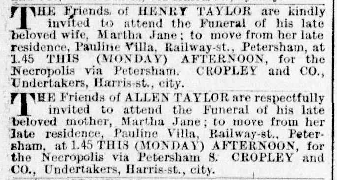 Family Notices (1892, July 18). The Daily Telegraph (Sydney, NSW : 1883 - 1930), p. 8. http://nla.gov.au/nla.news-article236169357