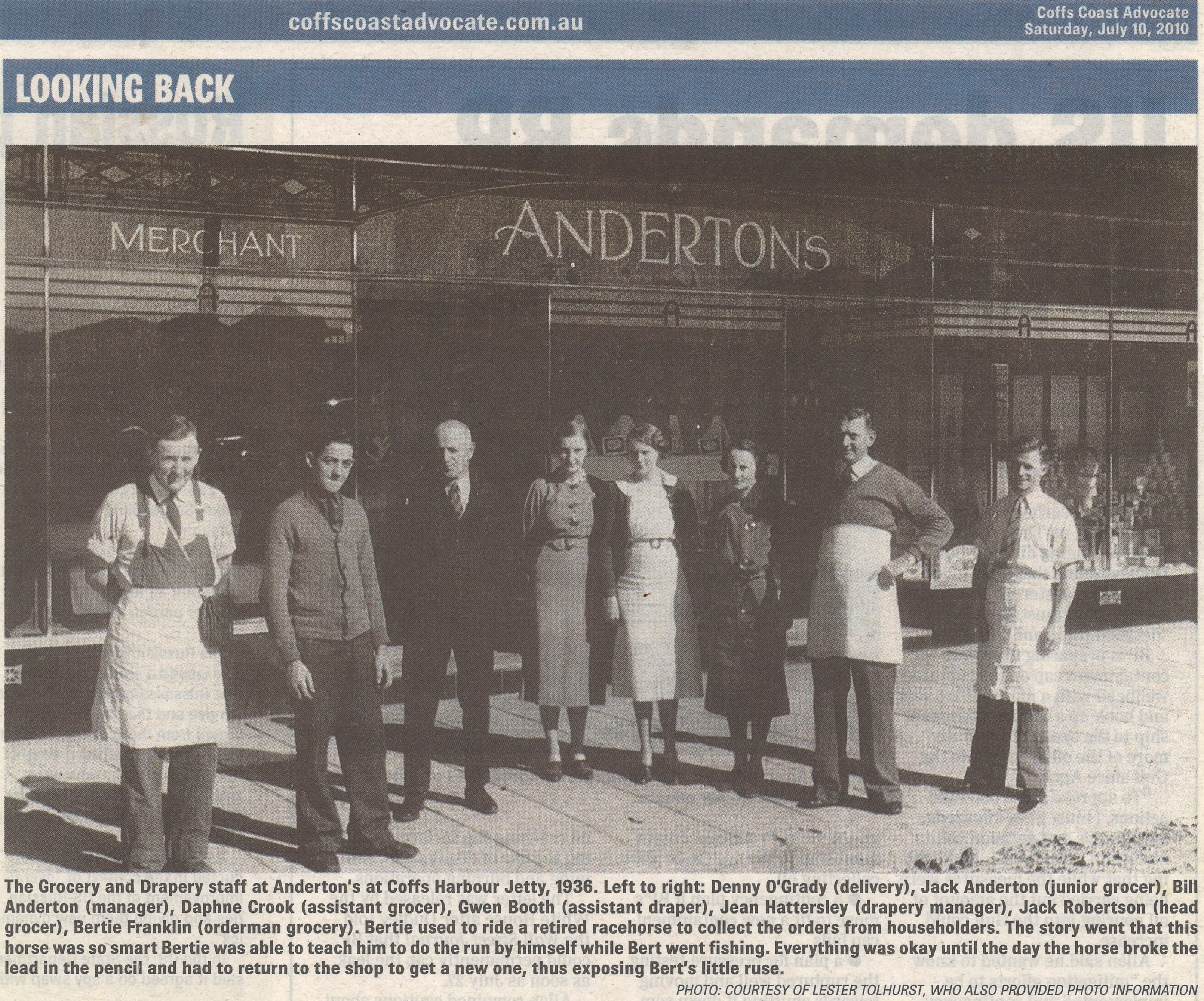 Looking Back
Coffs Coast Advocate
10 July 2010, p.30