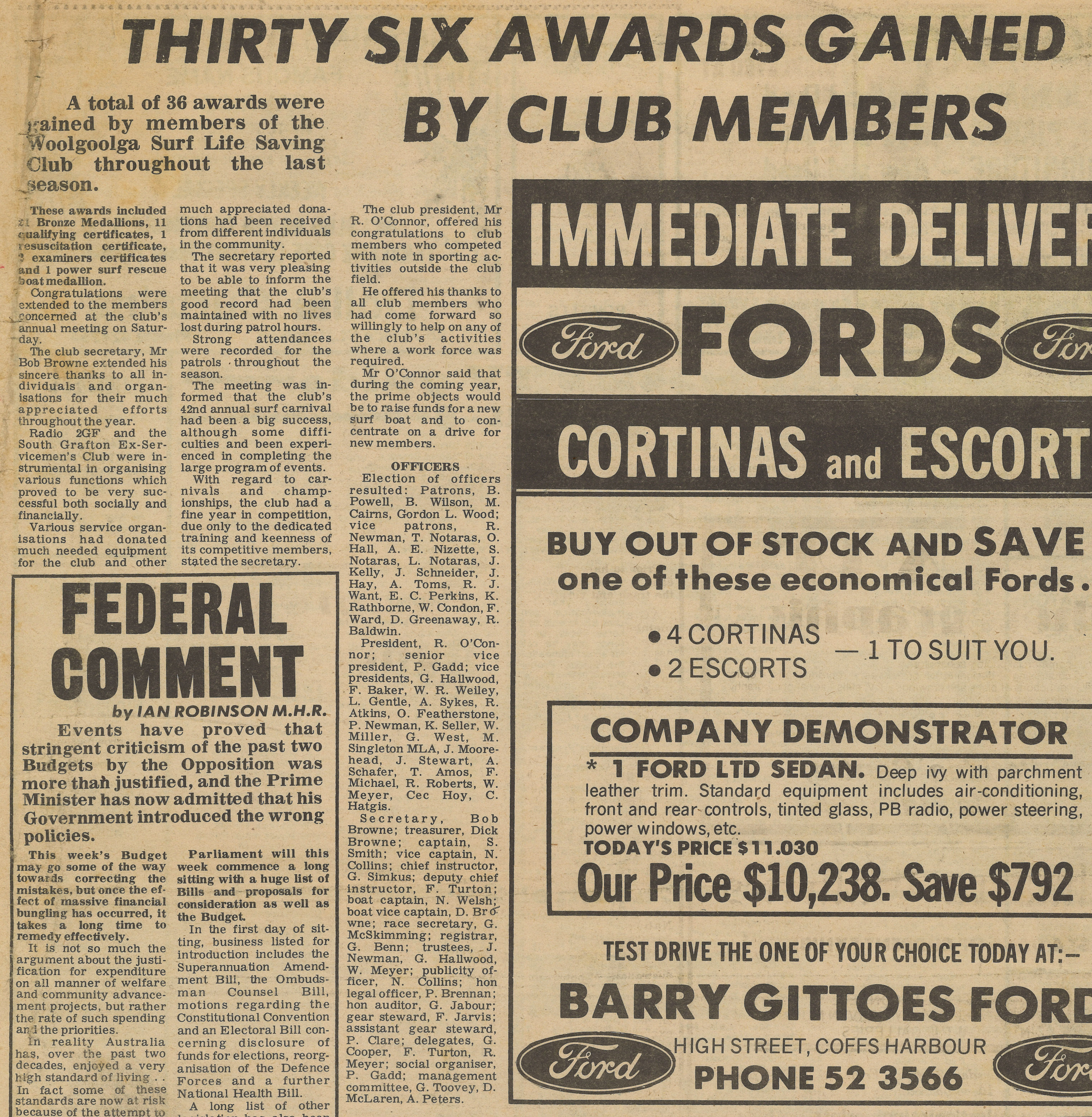 Thirty Six Awards Gained By Club Members,
Big River - Banana Coast Express,
21 August 1975, p.13