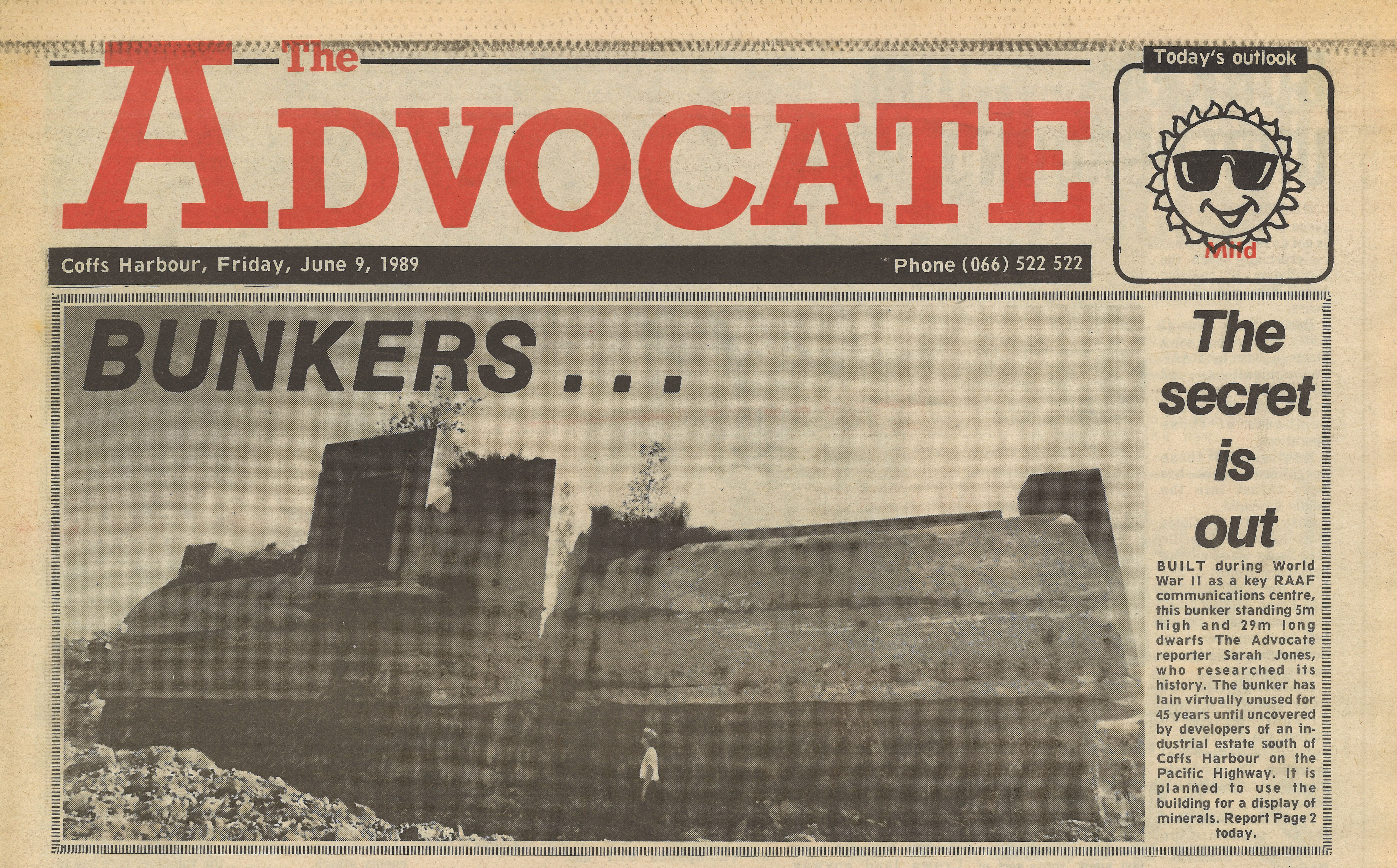 Bunkers ...
The Advocate, 9 June 1989, p.1
