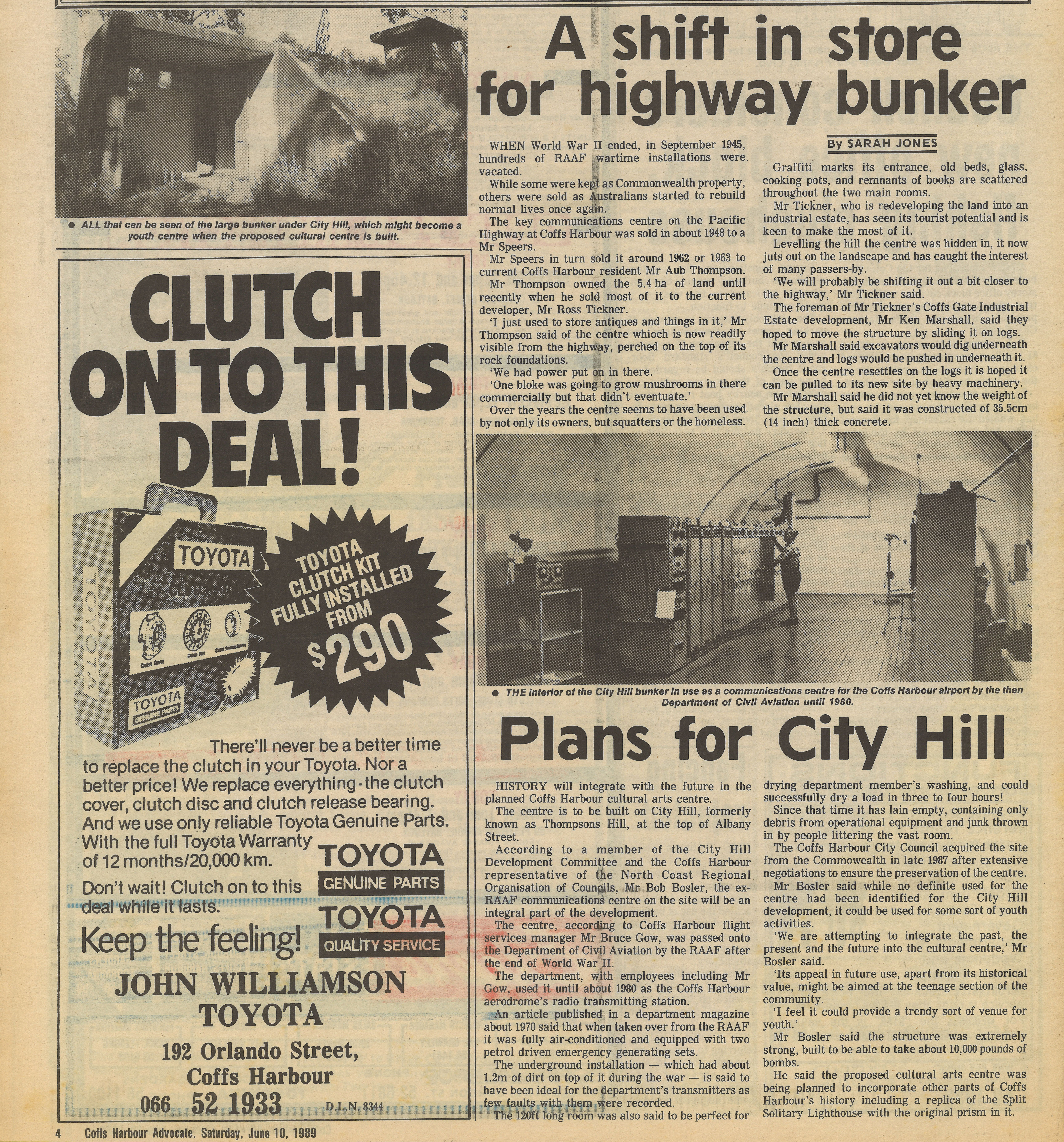A shift in store for highway bunker
Coffs Harbour Advocate, 10 June 1989, p.4
