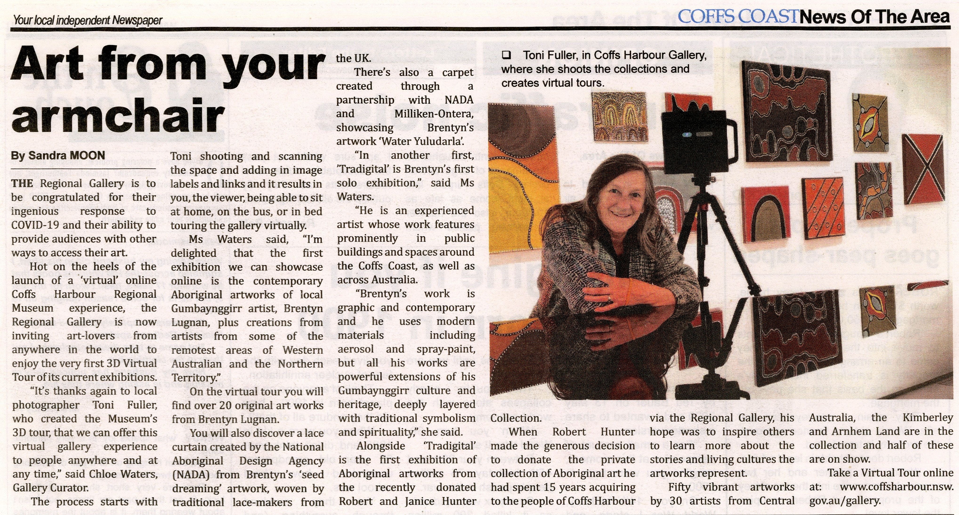 Art from your armchair
News of the area - Coffs Coast
23 September 2020

https://www.newsofthearea.com.au/art-from-your-armchair-as-coffs-museum-and-gallery-offers-first-virtual-tours
