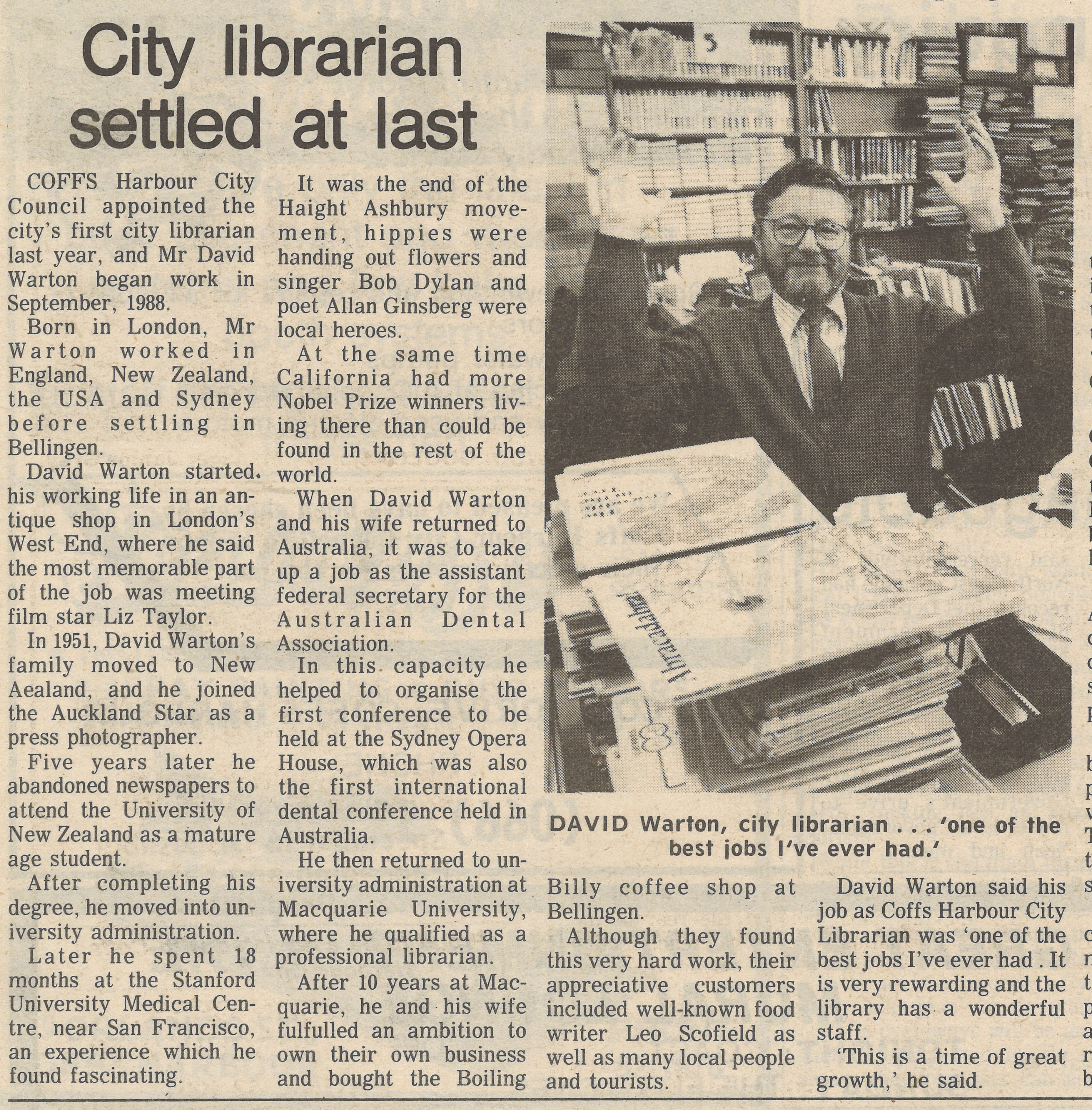 Coffs Harbour Advocate, 2 September 1989, p. 28.