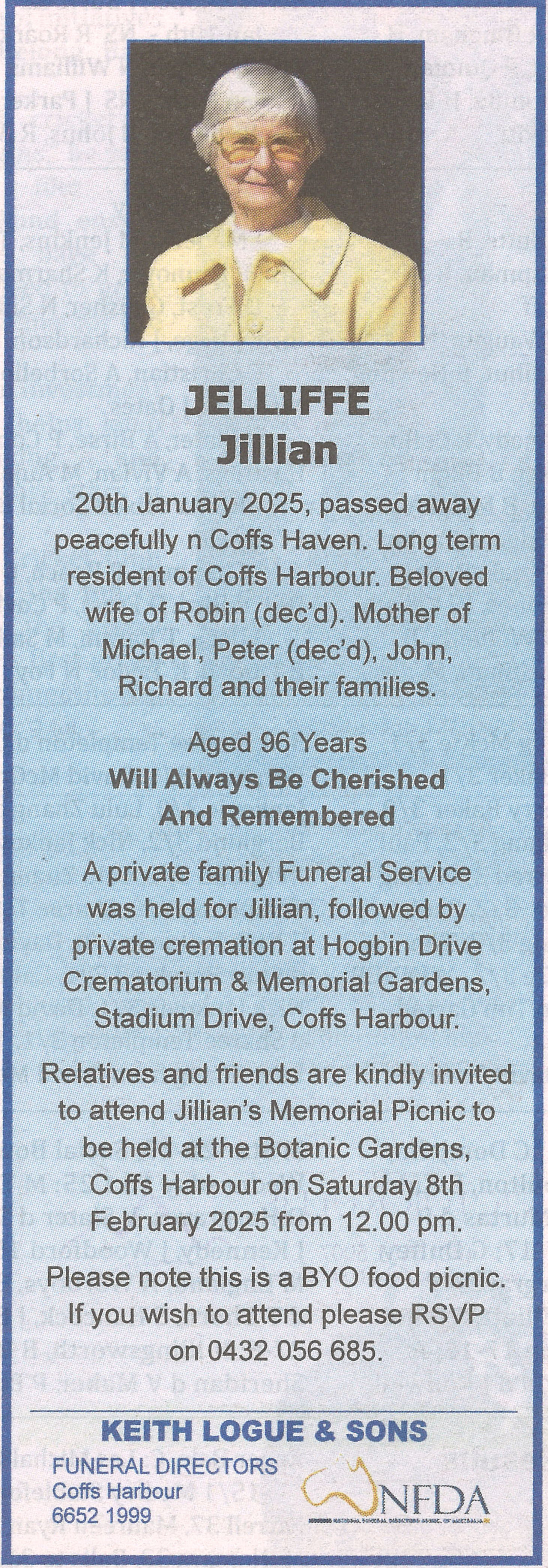 News of the Area, 24 January 2025, p. 30.