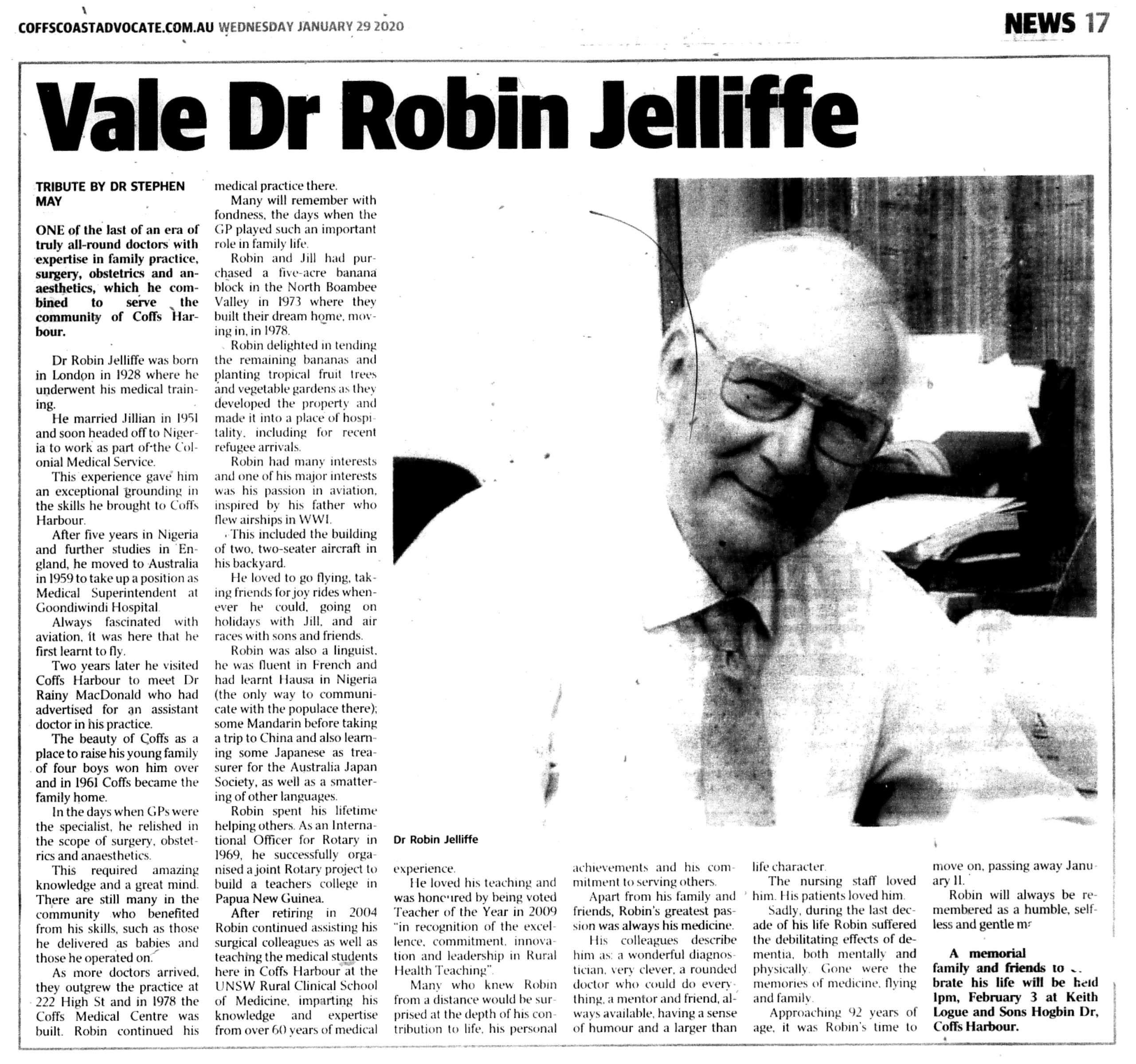 Coffs Coast Advocate, 29 January 2020, p. 17.
