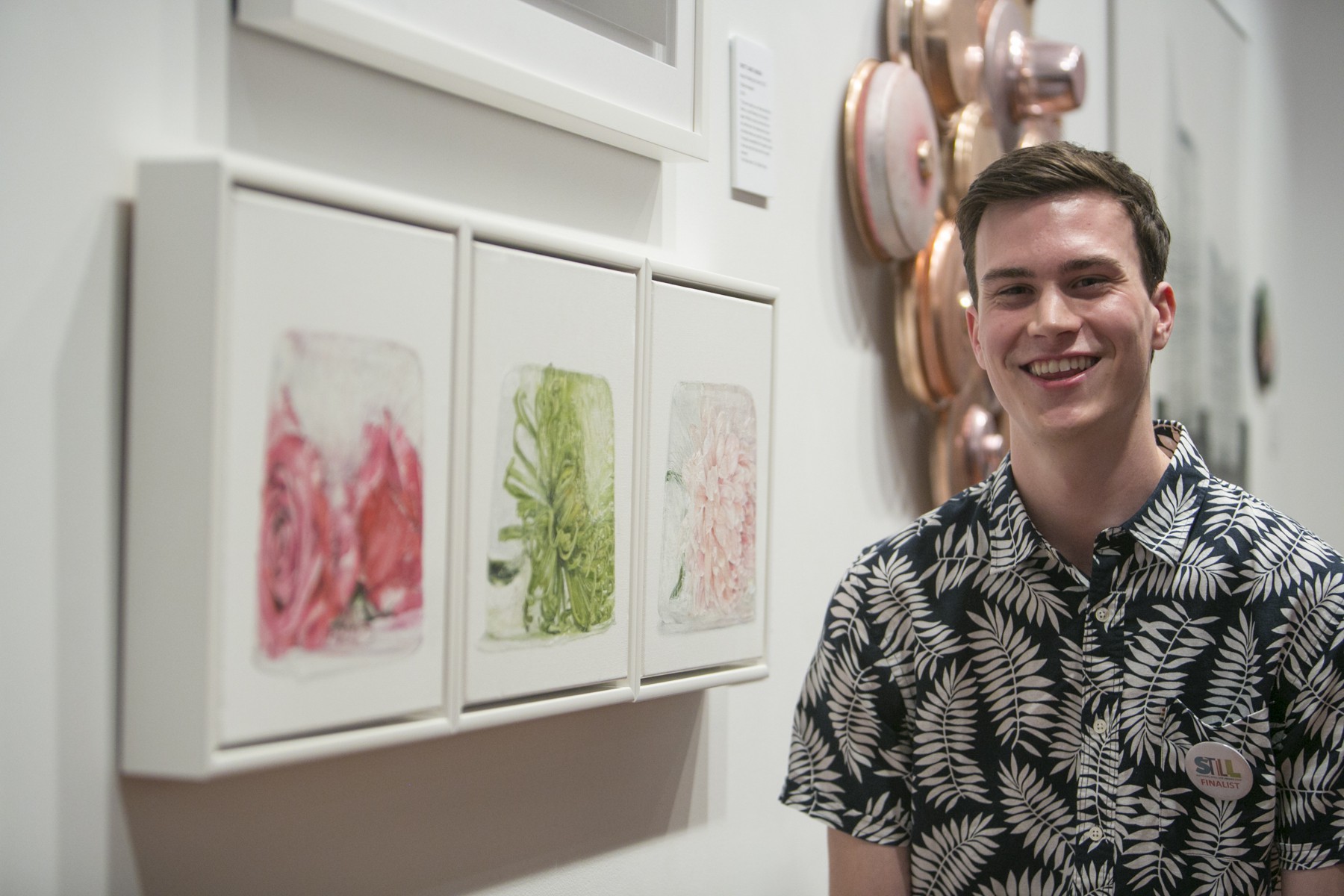 Ben Fayle with his work, winner of the People's Choice Award