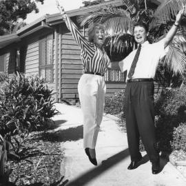 Andrew Fraser and Wendy Hall at the Coffs Harbour Tourist office at Urara Park, 1990s