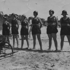 Jetty Surf Life Saving Club ladies team on Jetty Beach, 1924 