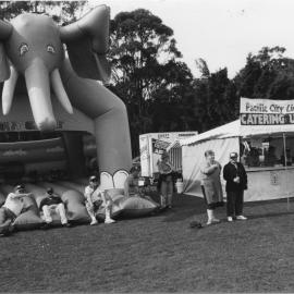 Pacific City Lions Club Olympic Journey fund-raising stall, July 1997 